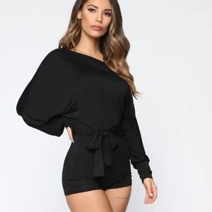 Down For Some Loungin' Shorty Romper - Black